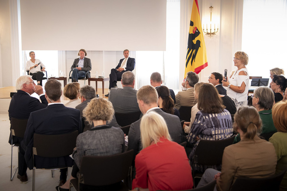 Bundespräsident Frank-Walter Steinmeier bei der Auftaktveranstaltung der Reihe "Geteilte Geschichte(n)" in Schloss Bellevue.